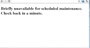 Briefly unavailable for scheduled maintenance حل