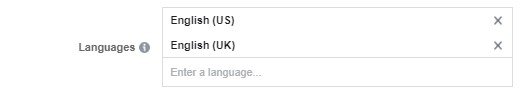تحديد اللغة عند الاستهداف في الفيس بوك