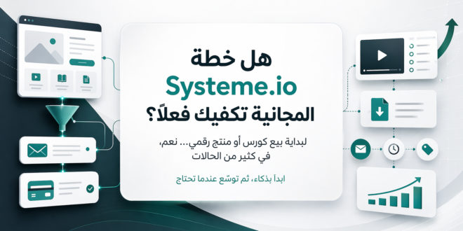 هل خطة Systeme.io المجانية تكفي لبيع الكورسات والمنتجات الرقمية