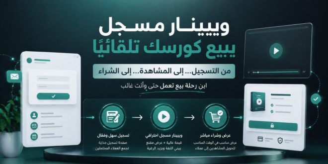 ويبينار مسجل لبيع كورس وقيادة المشاهد من التسجيل إلى الشراء